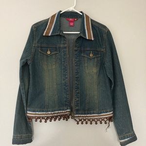 Jean jacket with decorative bling